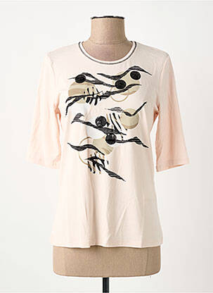 T-shirt imprimé fantaisie manches courtes beige BARBARA LEBEK femme