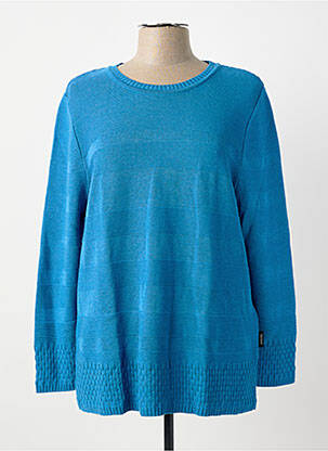 Pull coupe droite manches longues bleu CAPUCCINO femme