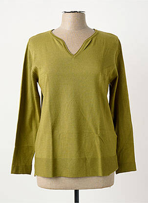 Pull coupe cintrée manches longues vert BARBARA LEBEK femme