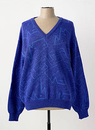 Pull coupe droite manches longues bleu GRIFFON femme