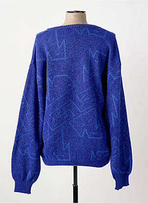 Pull coupe droite manches longues bleu GRIFFON femme