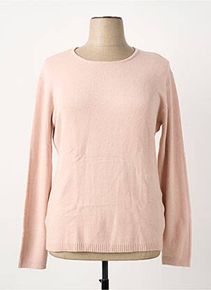 Pull coupe droite manches longues rose COULEURS DU TEMPS femme