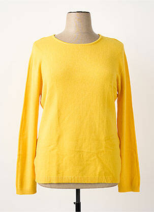 Pull coupe droite manches longues jaune COULEURS DU TEMPS femme