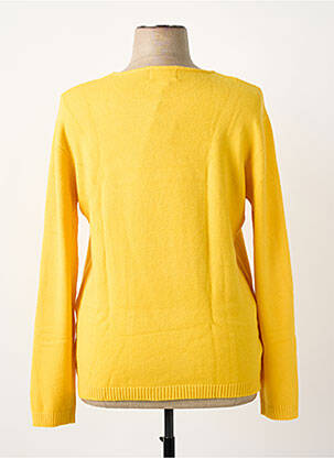 Pull coupe droite manches longues jaune COULEURS DU TEMPS femme