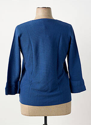 Pull coupe droite manches 3/4 bleu THOMAS RABE femme