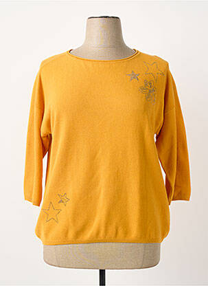 Pull coupe droite manches 3/4 jaune BETTY BARCLAY femme