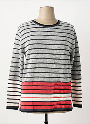 Pull coupe droite manches longues gris CAPUCCINO femme