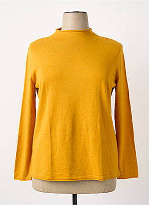 Pull coupe droite manches longues jaune FRANK WALDER femme