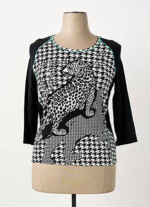 T-shirt manches 3/4 manches 3/4 noir FRANK WALDER femme
