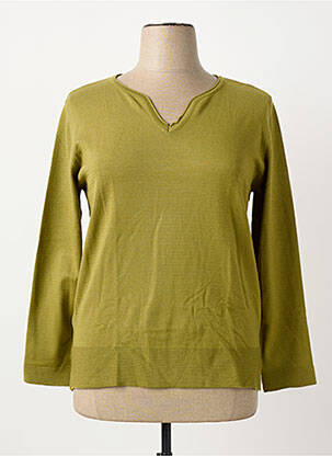 Pull coupe droite manches longues vert BARBARA LEBEK femme