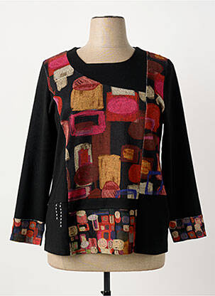 Pull coupe cintrée manches longues noir GUY DUBOUIS femme