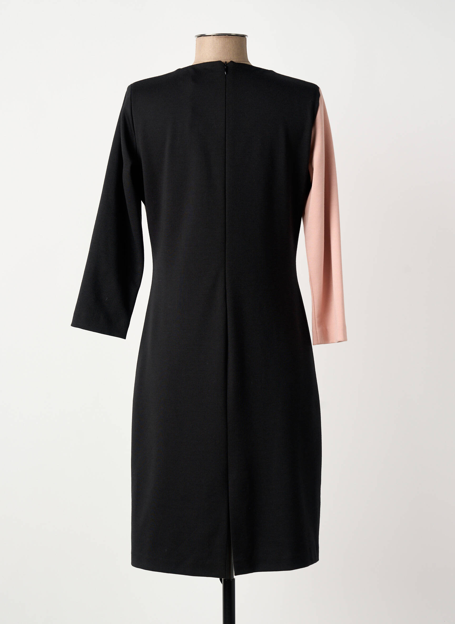 Robe mi-longue manches longues manches longues noir DIVAS femme