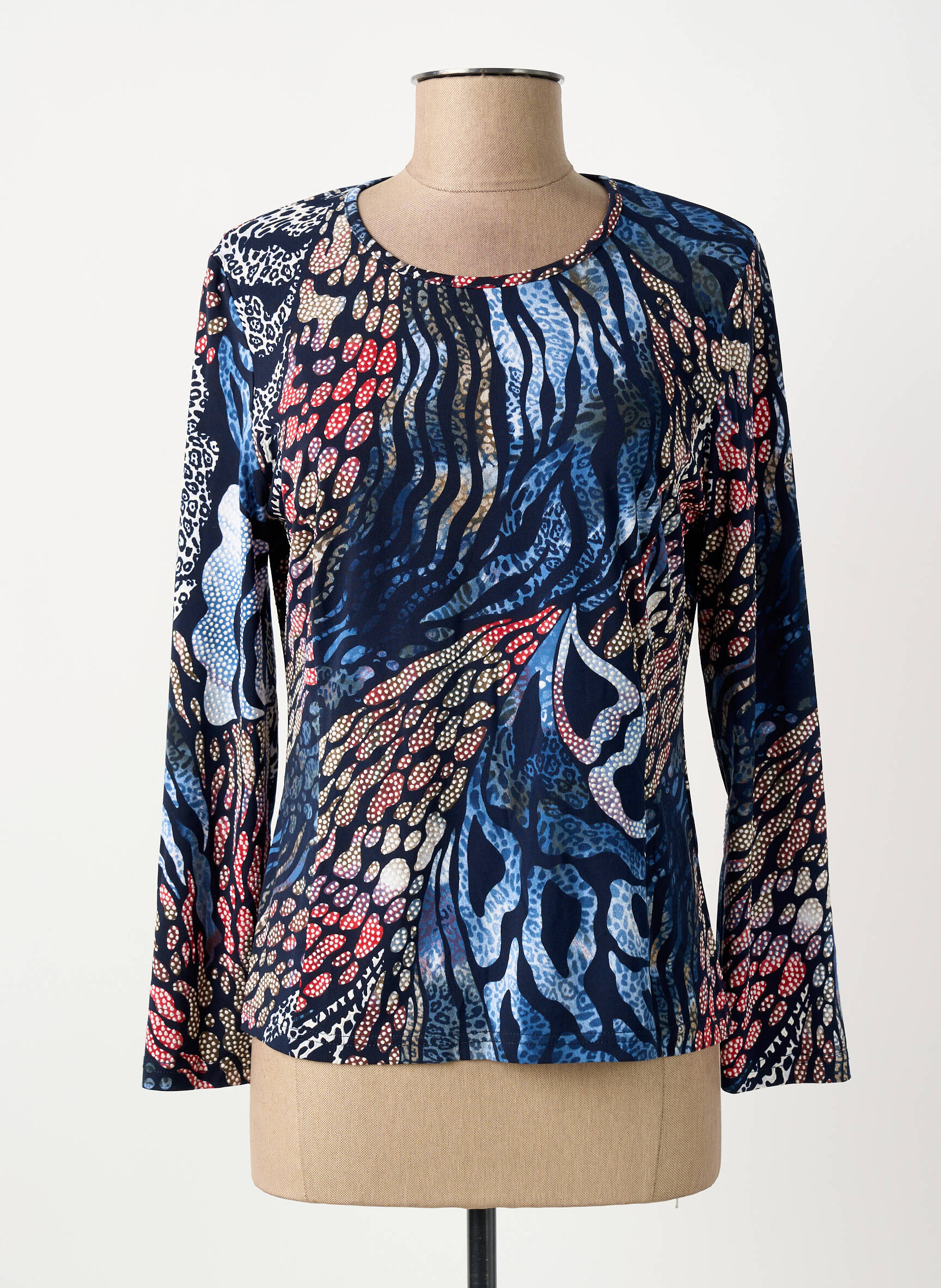 T-shirt manches longues manches longues bleu GUY DUBOUIS femme