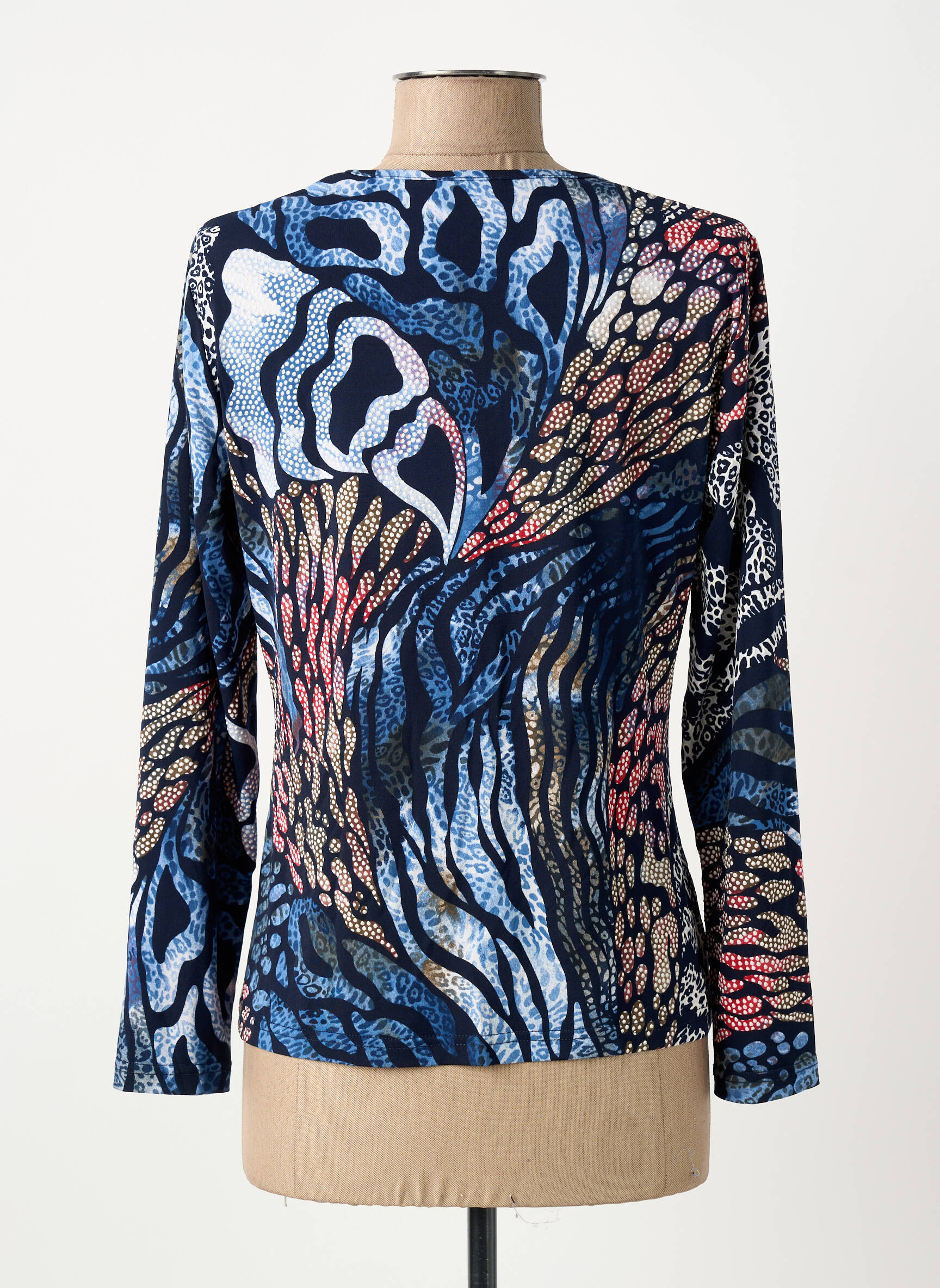 T-shirt manches longues manches longues bleu GUY DUBOUIS femme