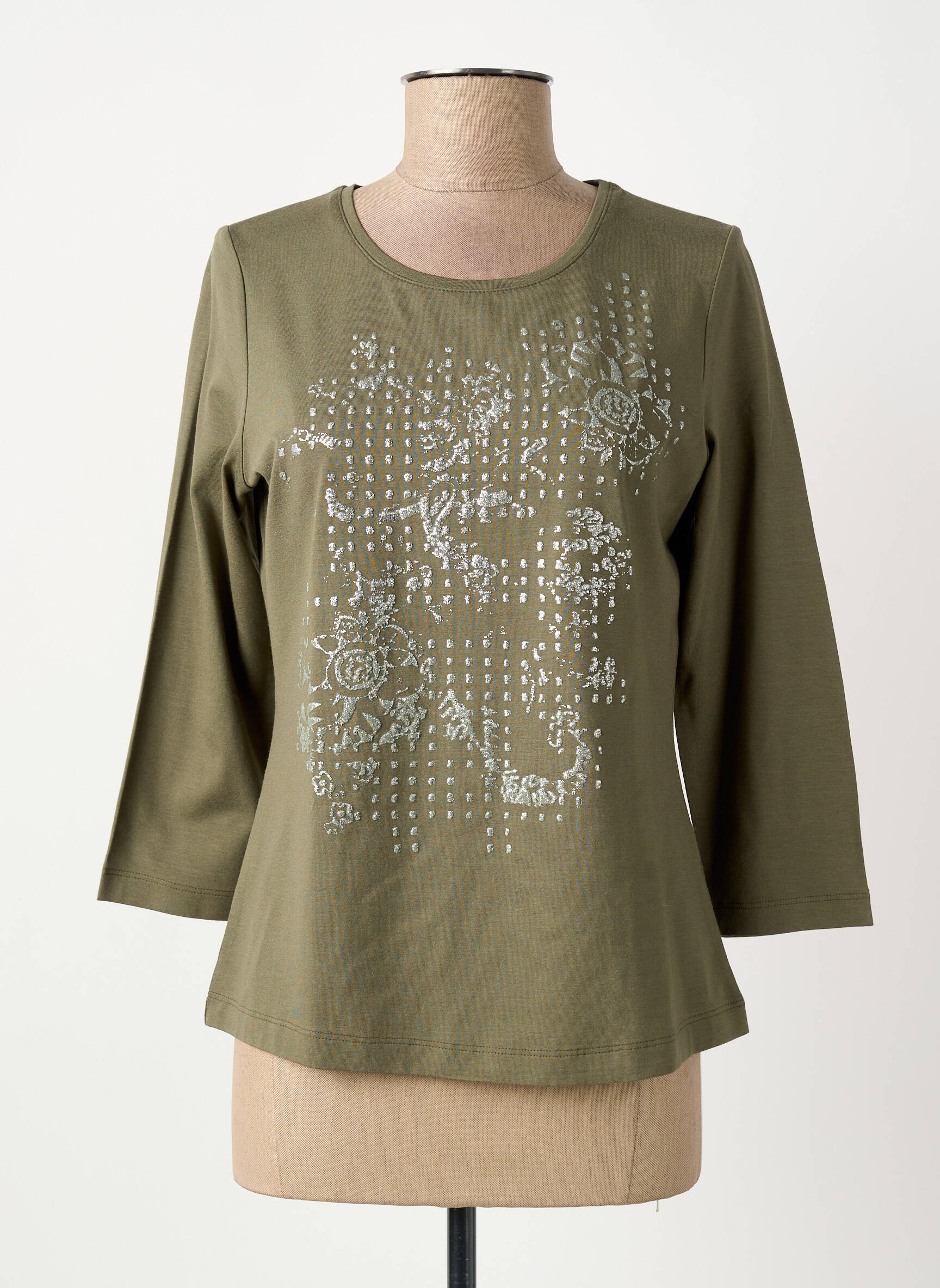 T-shirt manches 3/4 manches 3/4 vert RABE femme