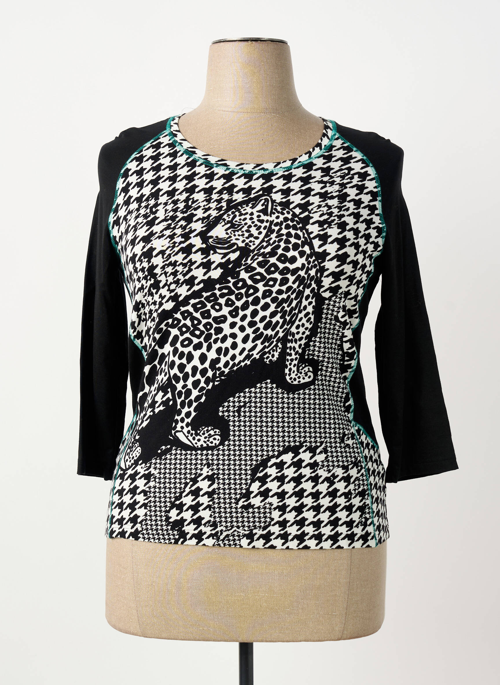 T-shirt manches 3/4 manches 3/4 noir FRANK WALDER femme