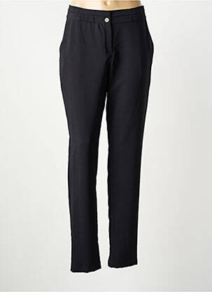 Pantalon droit fermeture zippée sous rabat boutonné noir GREGORY PAT femme