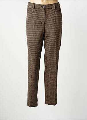 Pantalon droit stretch taille normale marron ANNA MONTANA femme
