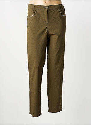 Pantalon droit stretch taille normale vert FRANK WALDER femme