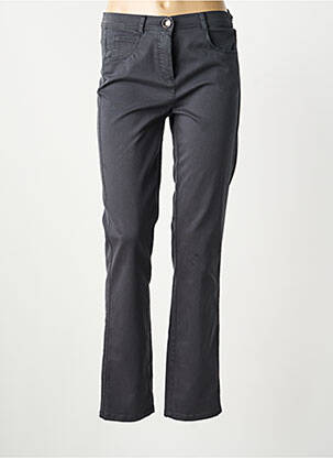 Pantalon droit stretch taille normale gris FRANK WALDER femme