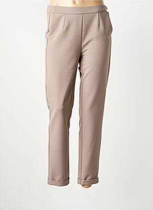 Pantalon slim taille élastique taille normale beige FRANK WALDER femme