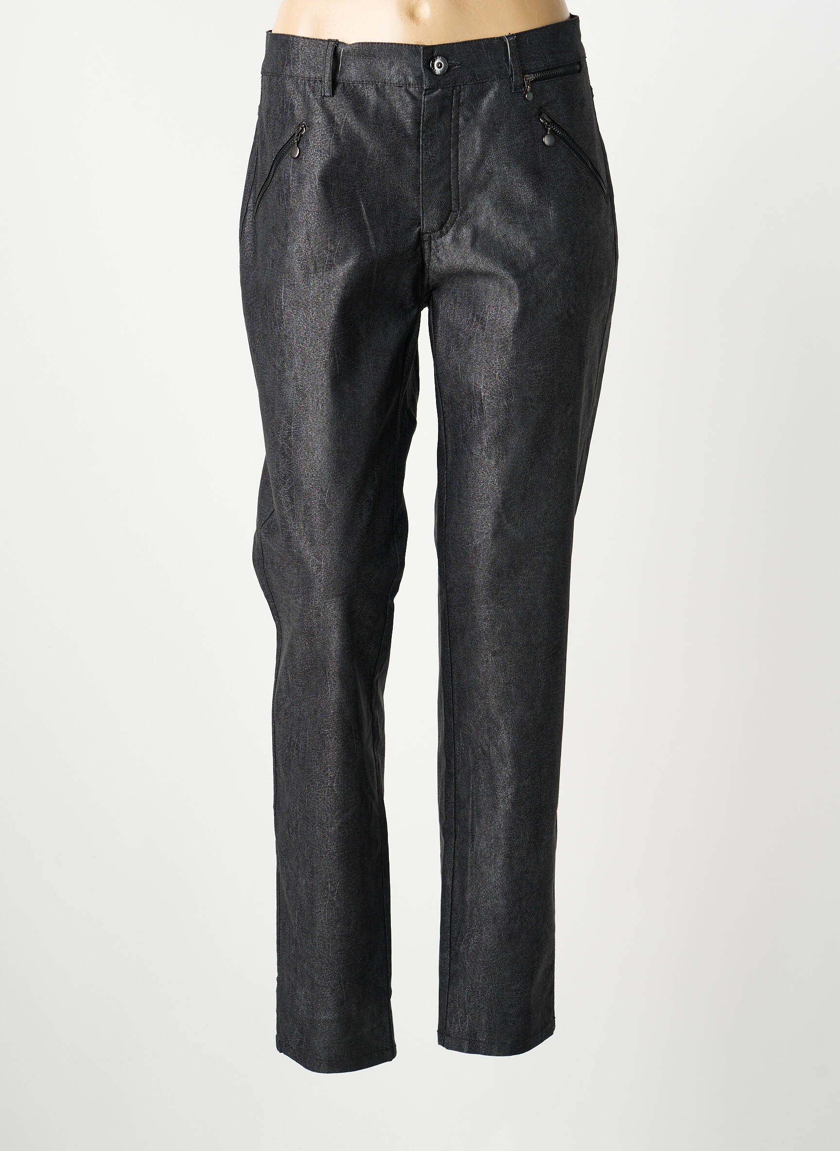 Pantalon slim stretch taille normale noir ANNA MONTANA femme