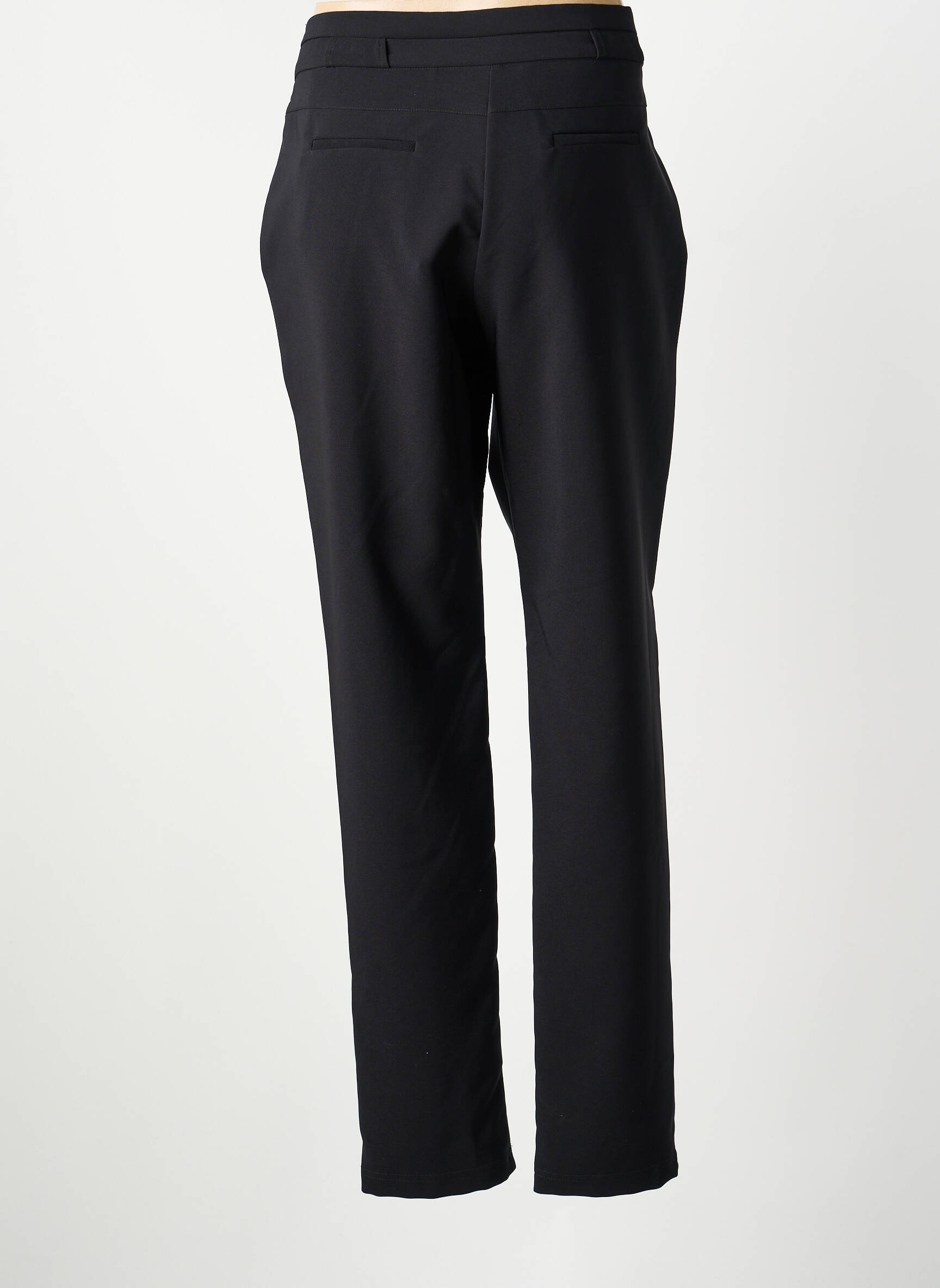 Pantalon droit fermeture zippée sous rabat boutonné noir GREGORY PAT femme