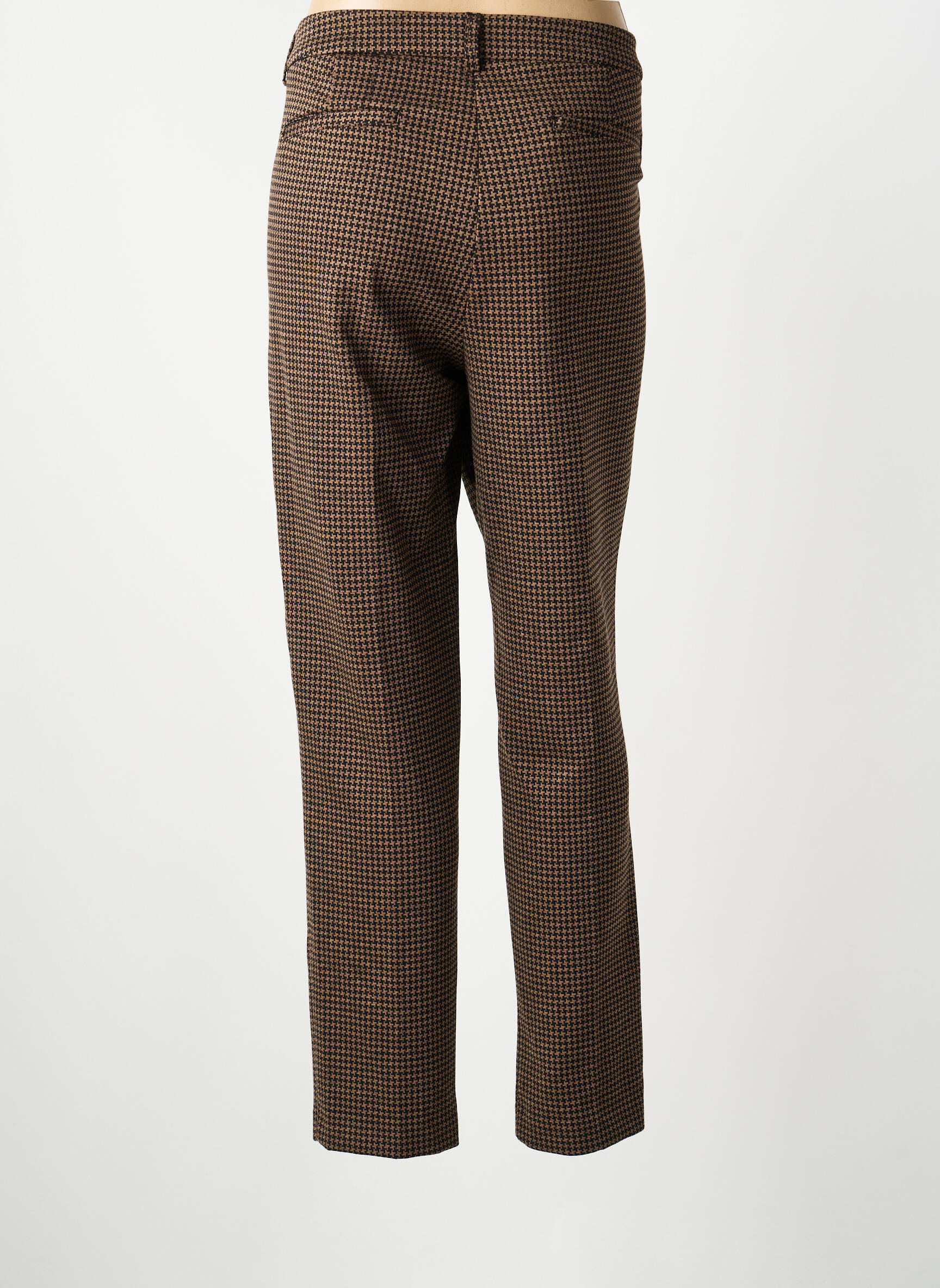 Pantalon droit stretch taille normale marron ANNA MONTANA femme