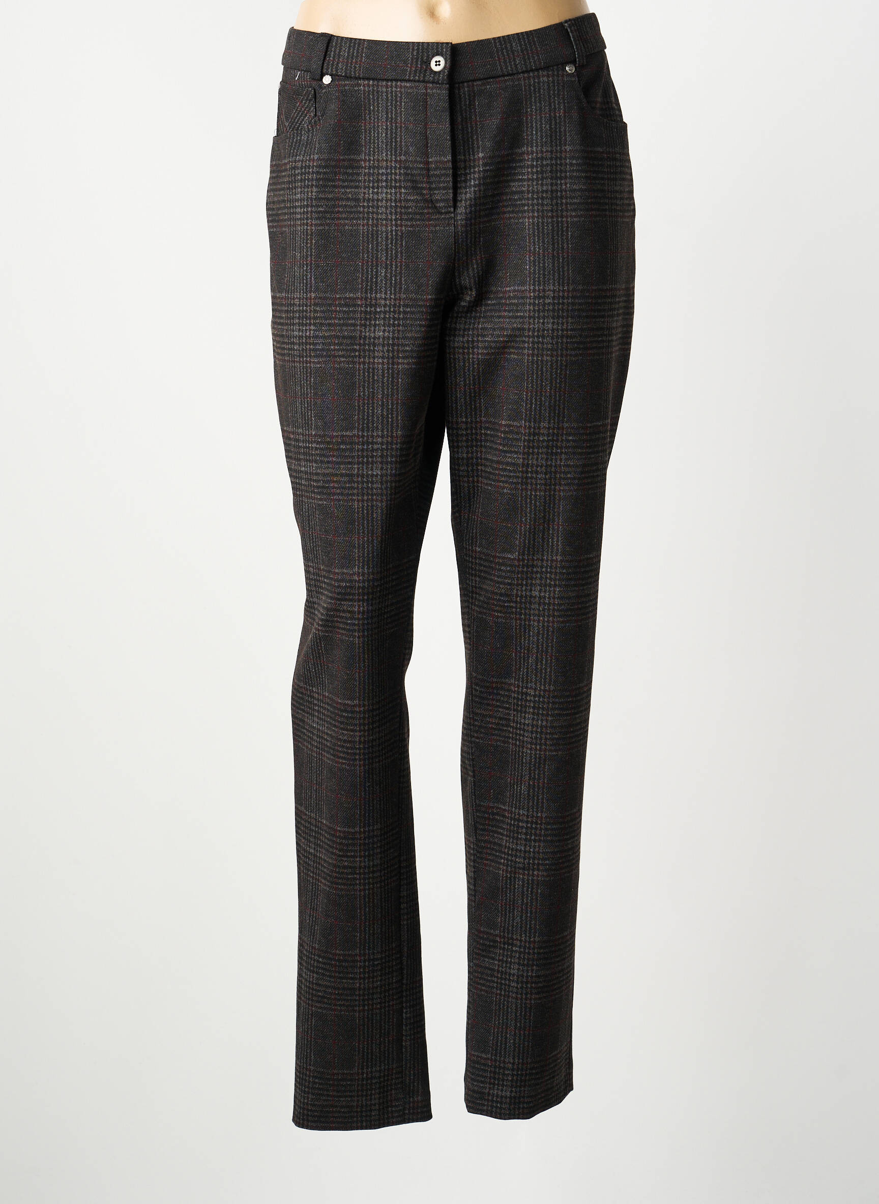 Pantalon droit stretch taille normale gris GUY DUBOUIS femme