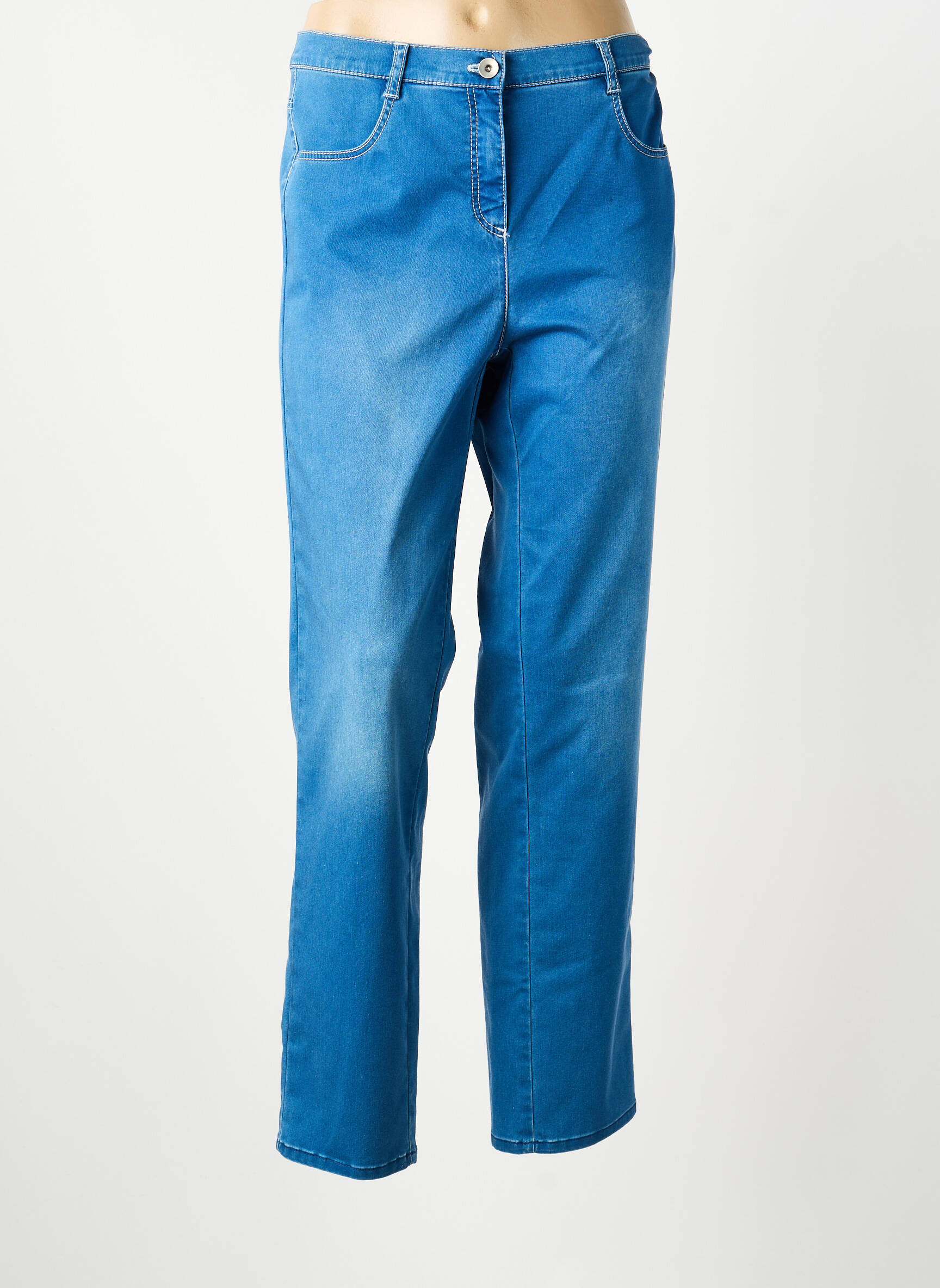 Jeans coupe droite stretch taille normale bleu FRANK WALDER femme