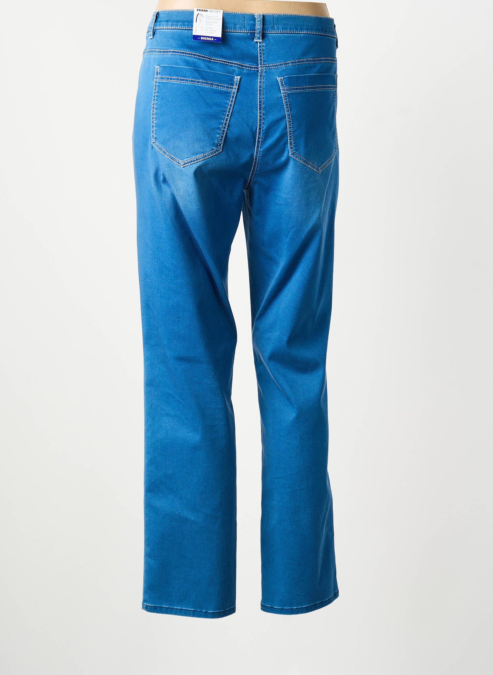 Jeans coupe droite stretch taille normale bleu FRANK WALDER femme
