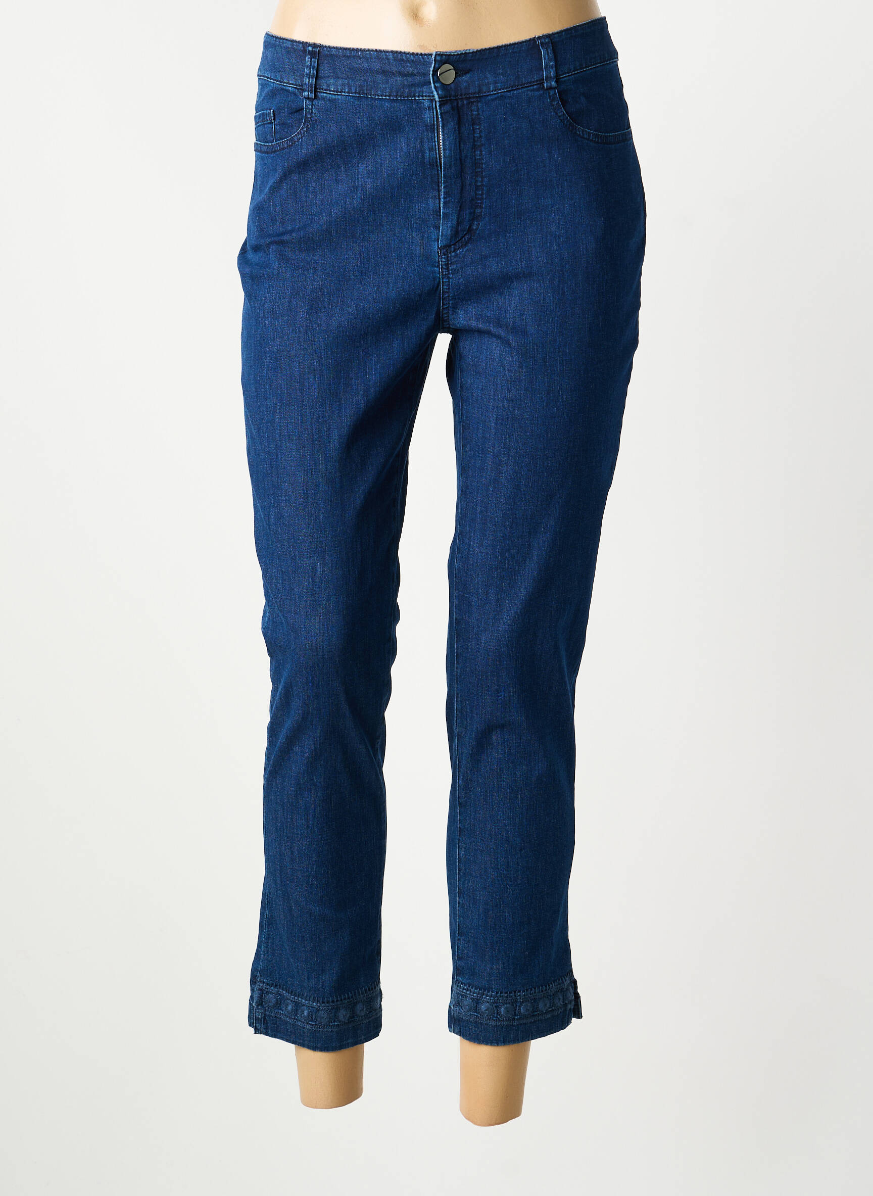 Pantalon 7/8 stretch taille normale bleu ANANKE femme