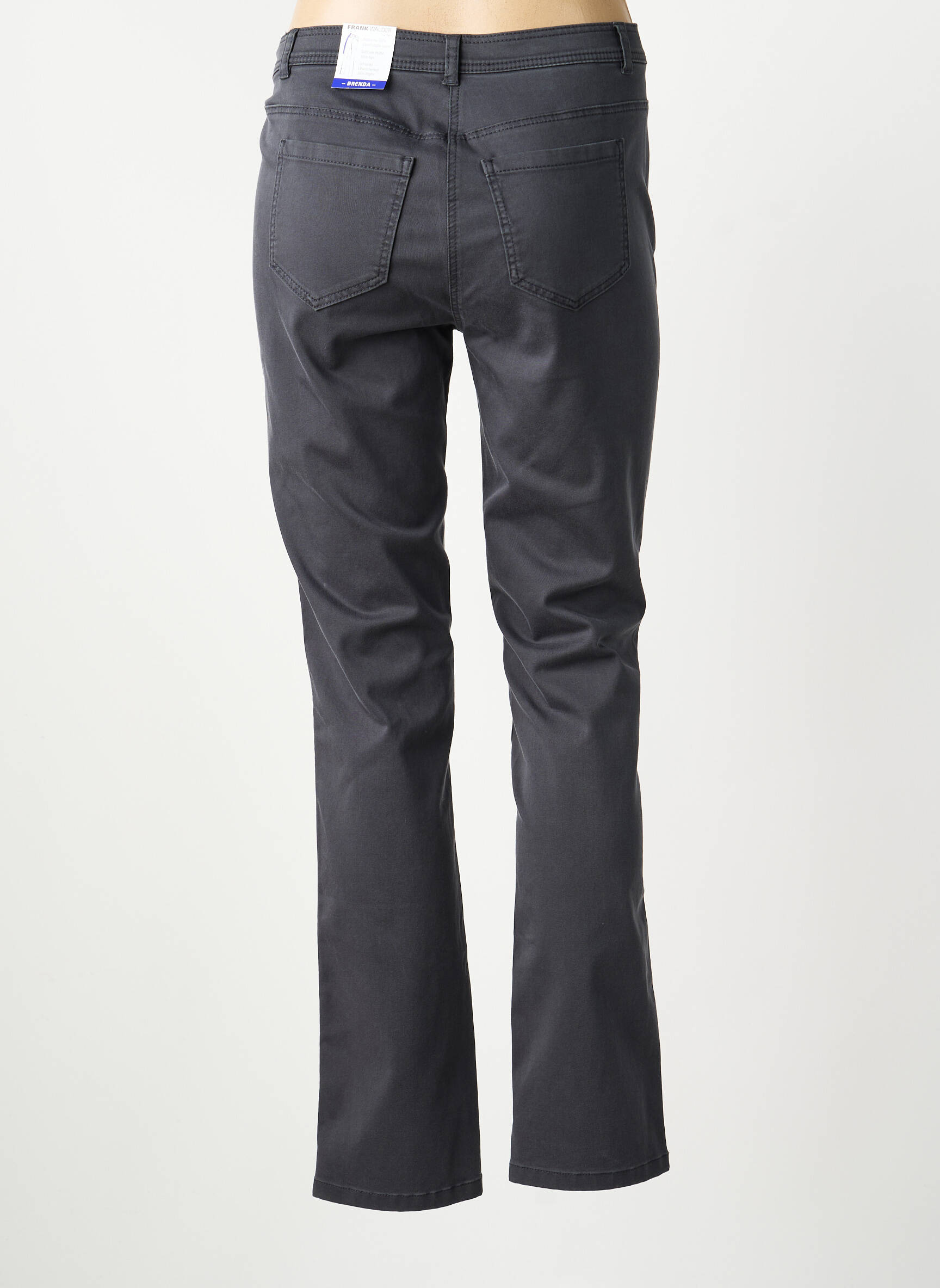 Pantalon droit stretch taille normale gris FRANK WALDER femme