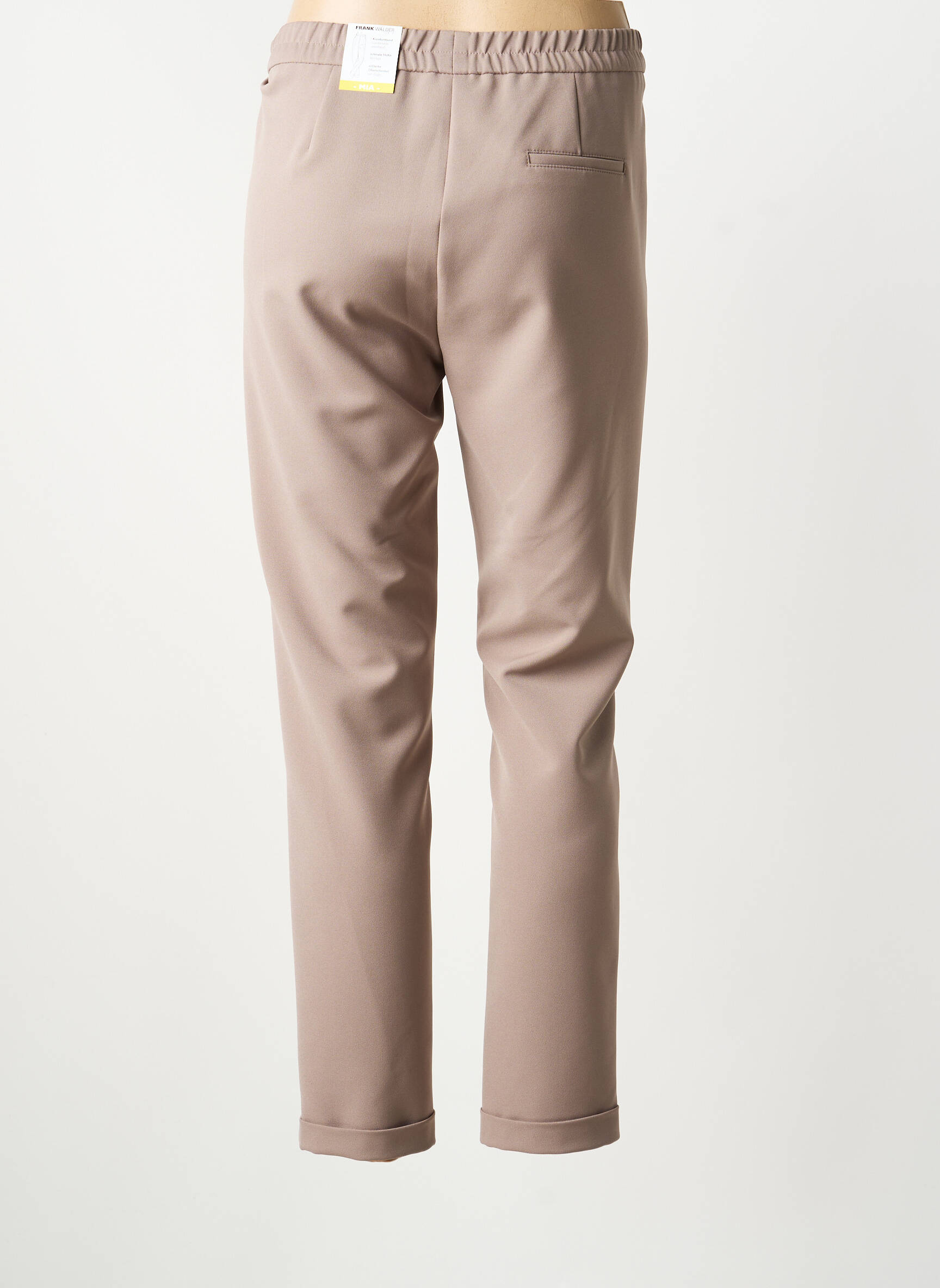 Pantalon slim taille élastique taille normale beige FRANK WALDER femme
