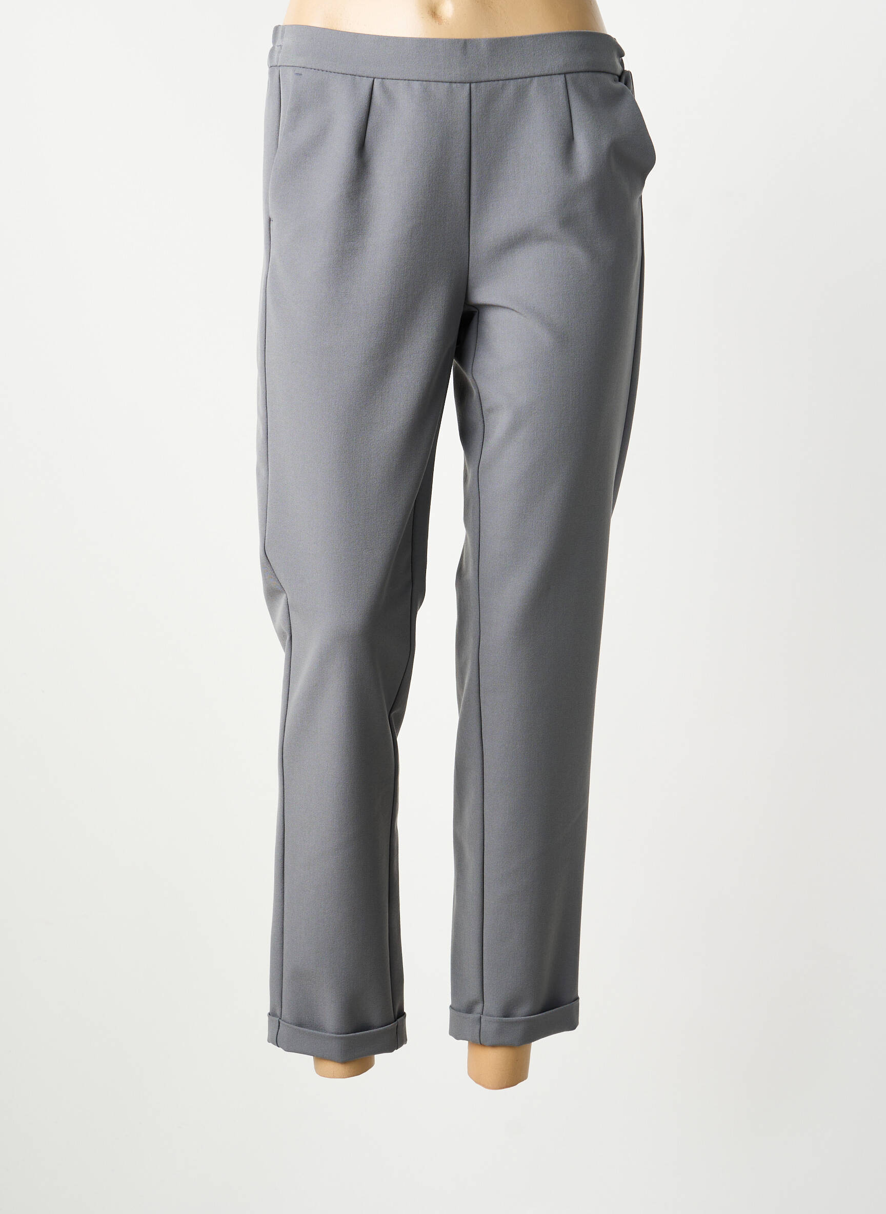 Pantalon 7/8 stretch taille normale gris FRANK WALDER femme