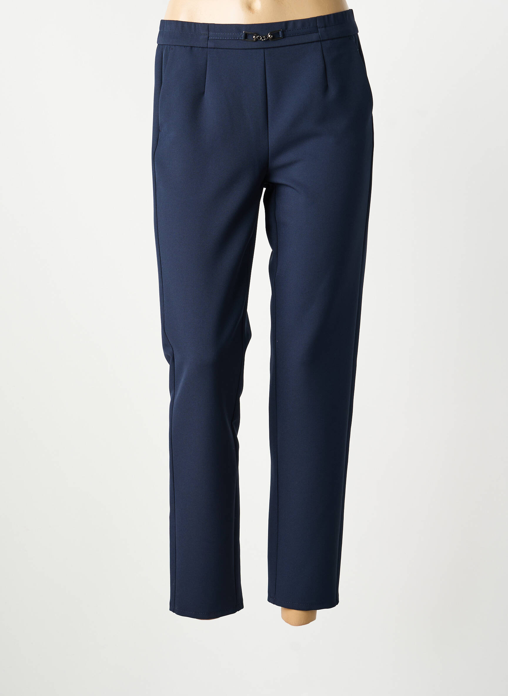 Pantalon 7/8 stretch taille normale bleu FRANK WALDER femme