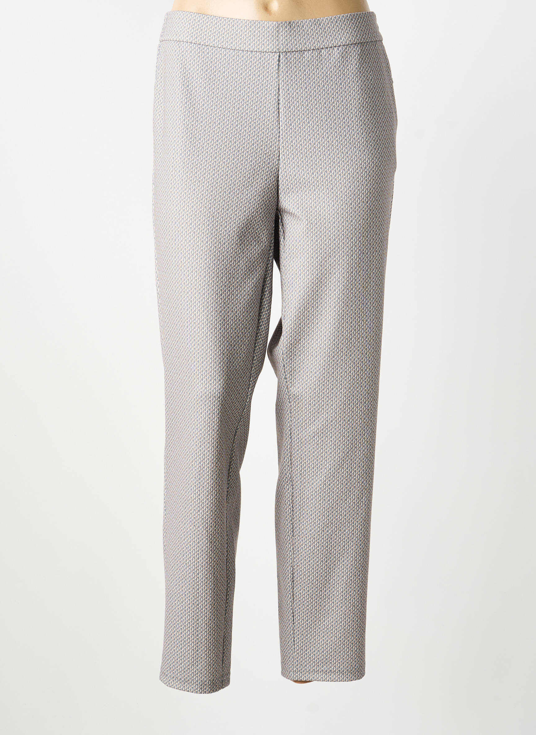 Pantalon droit stretch taille normale gris FRANK WALDER femme