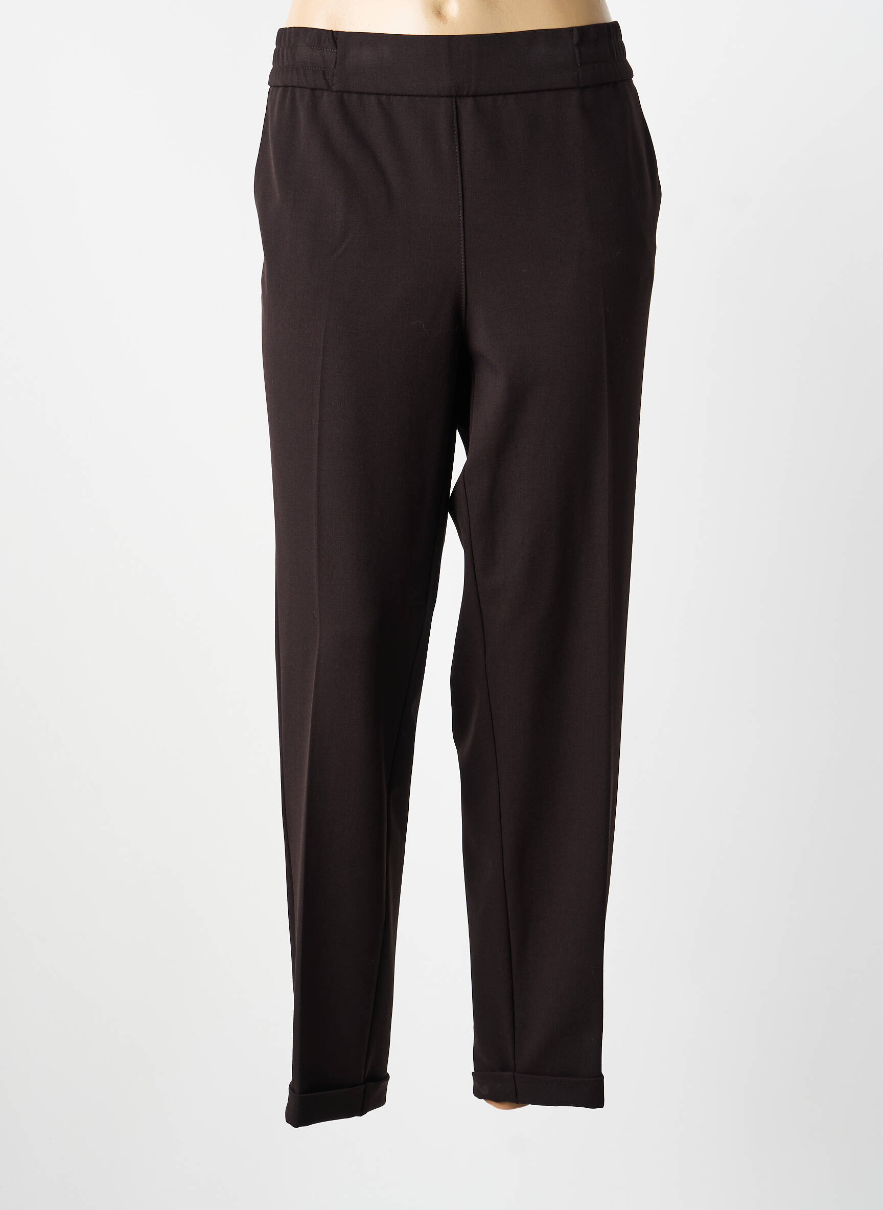 Pantalon droit stretch taille normale noir FRANK WALDER femme