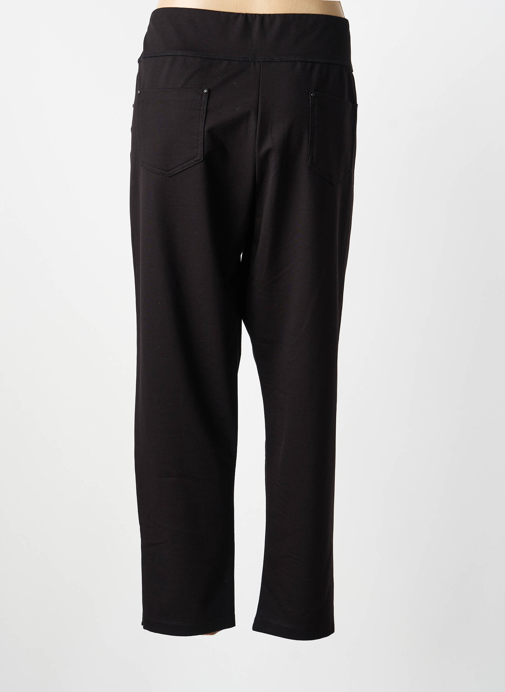 Pantalon droit stretch taille normale noir DOLCEZZA femme