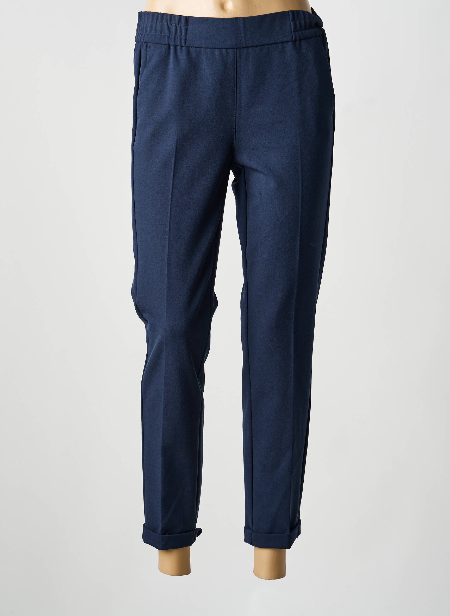 Pantalon droit stretch taille normale bleu FRANK WALDER femme