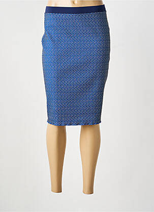 Jupe mi-longue bleu GUY DUBOUIS femme