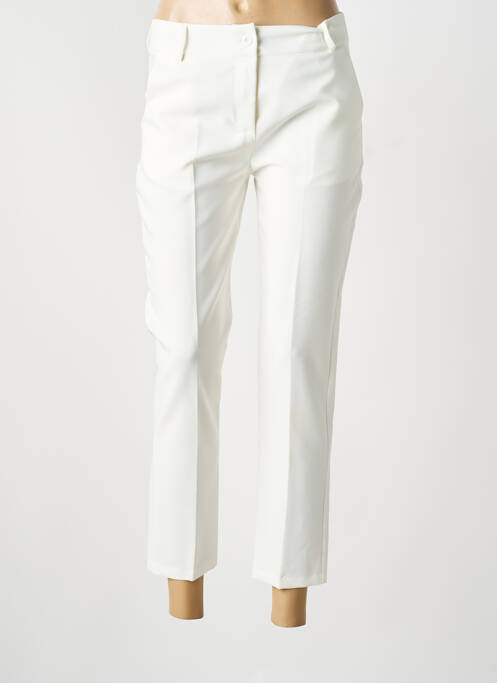 Pantalon 7/8 stretch taille normale blanc COULEURS DU TEMPS femme