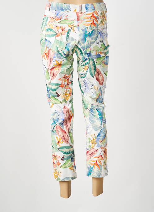 Pantalon 7/8 stretch taille normale blanc GUY DUBOUIS femme