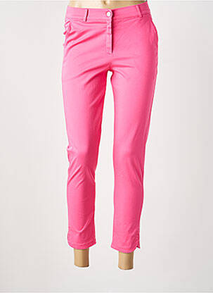 Pantalon chino tissage popeline taille normale rose MERI & ESCA femme