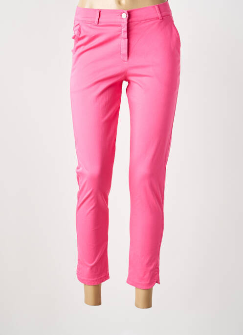 Pantalon chino tissage popeline taille normale rose MERI & ESCA femme