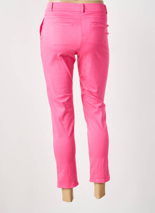 Pantalon chino tissage popeline taille normale rose MERI & ESCA femme
