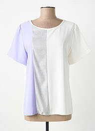 Top manches courtes manches courtes blanc COULEURS DU TEMPS femme