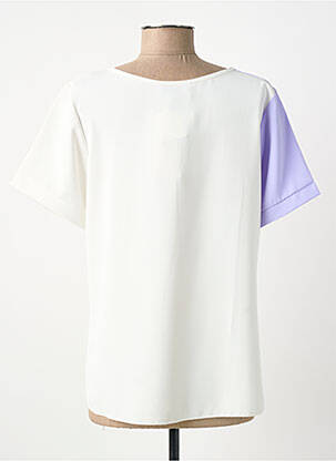 Top manches courtes manches courtes blanc COULEURS DU TEMPS femme