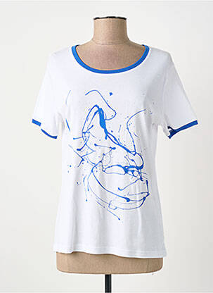 T-shirt sérigraphie floquée manches courtes blanc GUY DUBOUIS femme