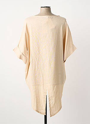 Tunique manches courtes col rond beige COULEURS DU TEMPS femme